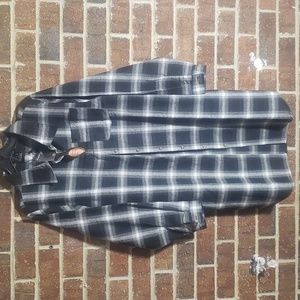 Long sleeves flannel shirt dress.